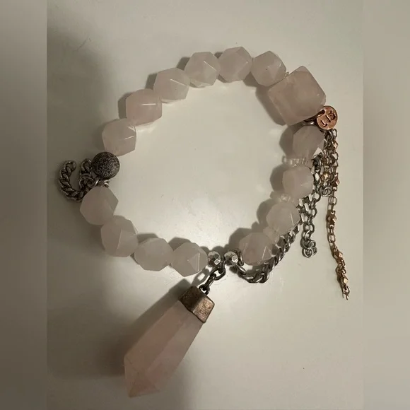 LOVE THIRTEEN ROSE QUARTZ CRYSTAL BRACELET - Picture 7 of 7